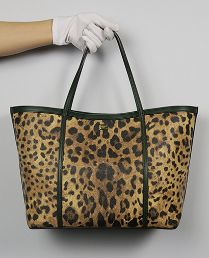 Leopard Shopping Tote, front view